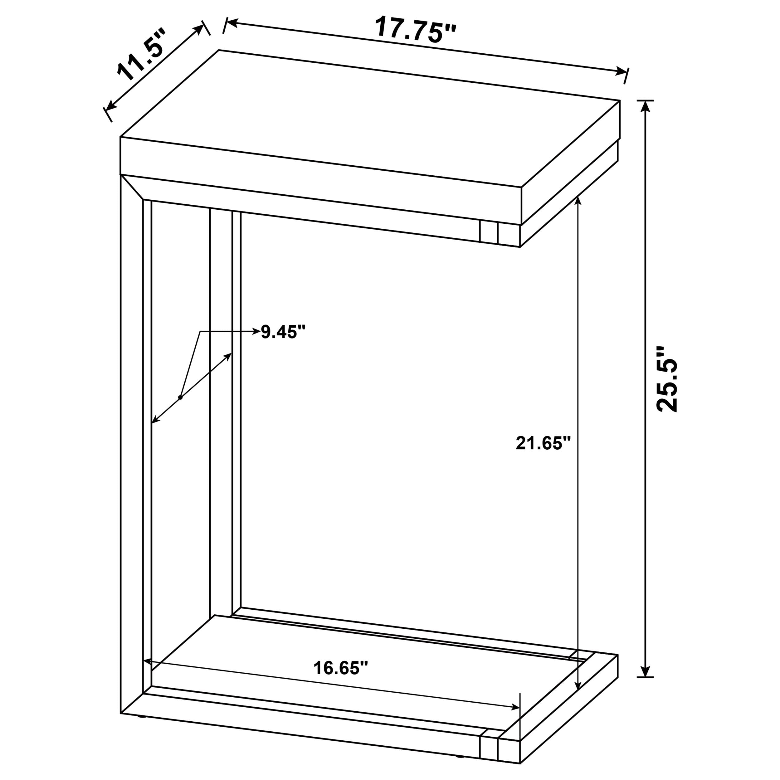 Beck Engineered Wood C-Shape Sofa Side Table