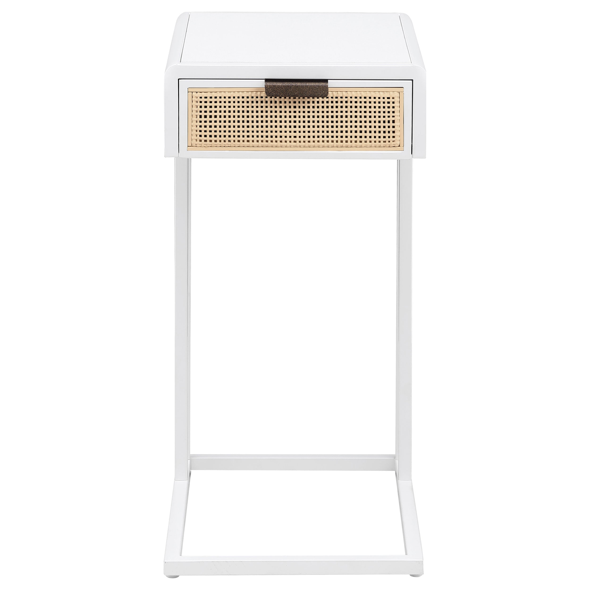 Amherst 1-drawer Radio Weave Cane Metal Side Table