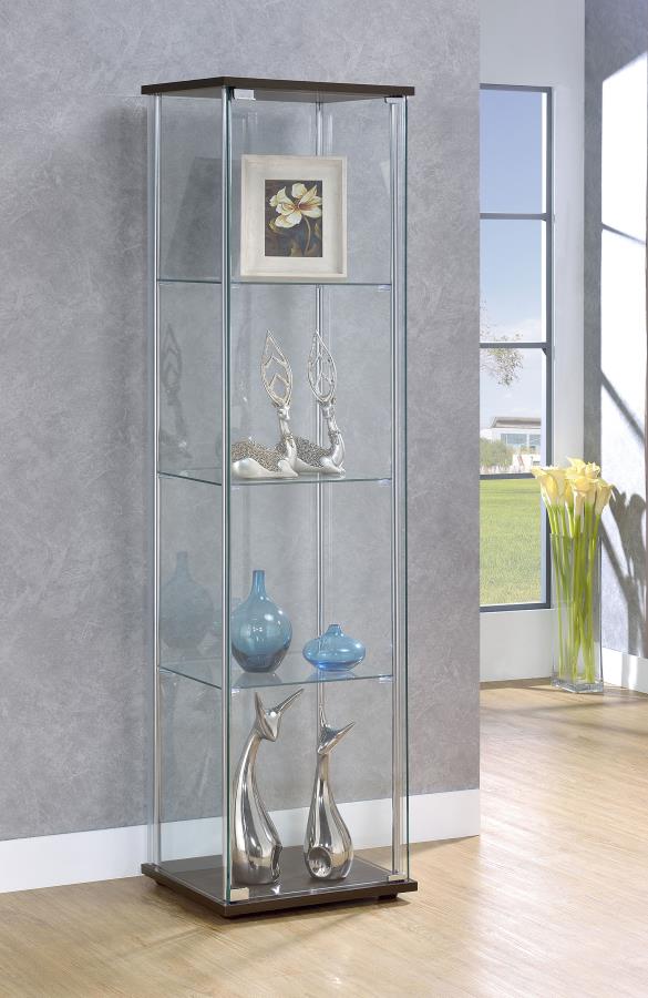 Bellatrix 4-shelf Clear Glass Curio Cabinet