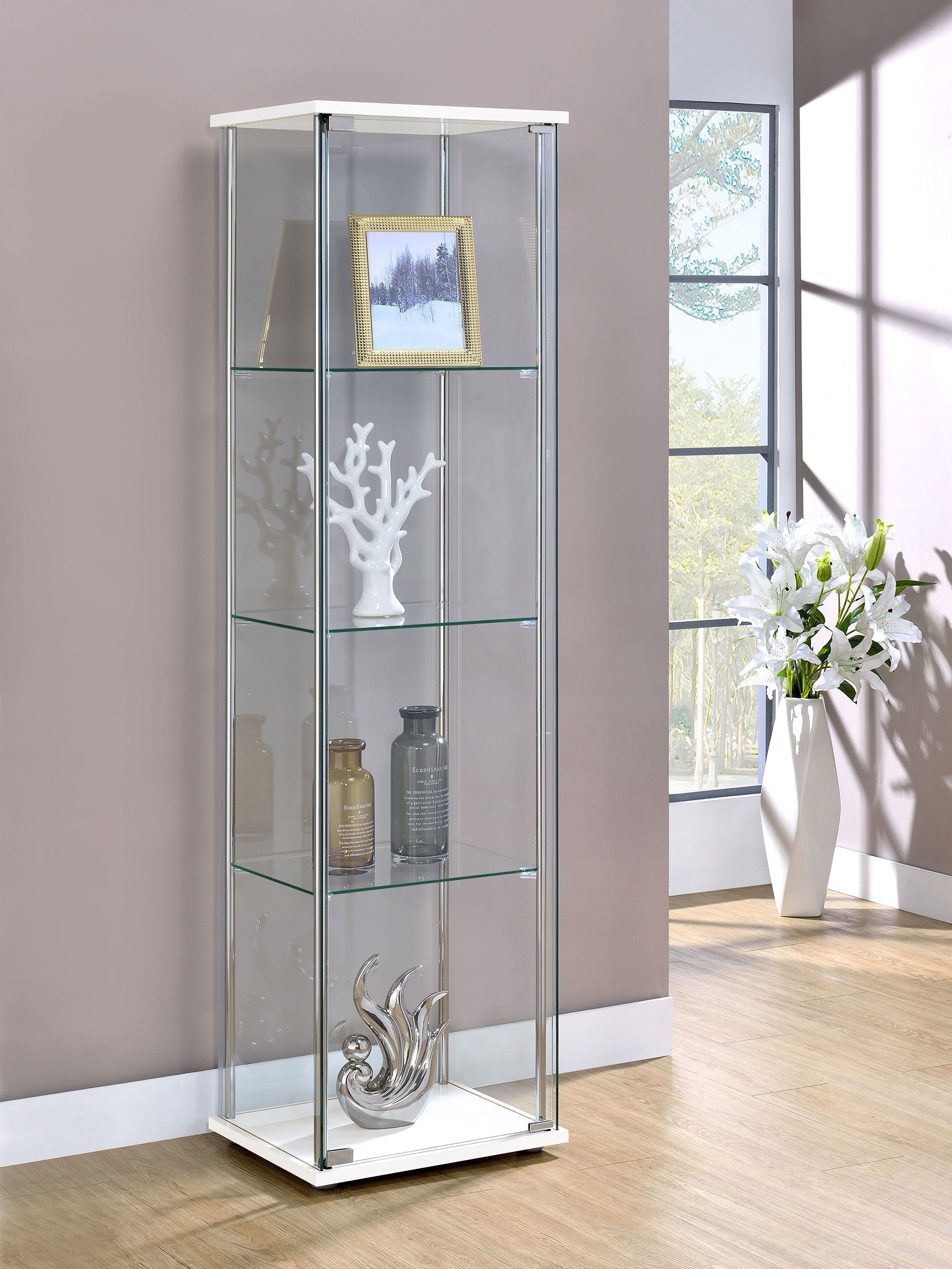 Bellatrix 4-shelf Clear Glass Curio Cabinet