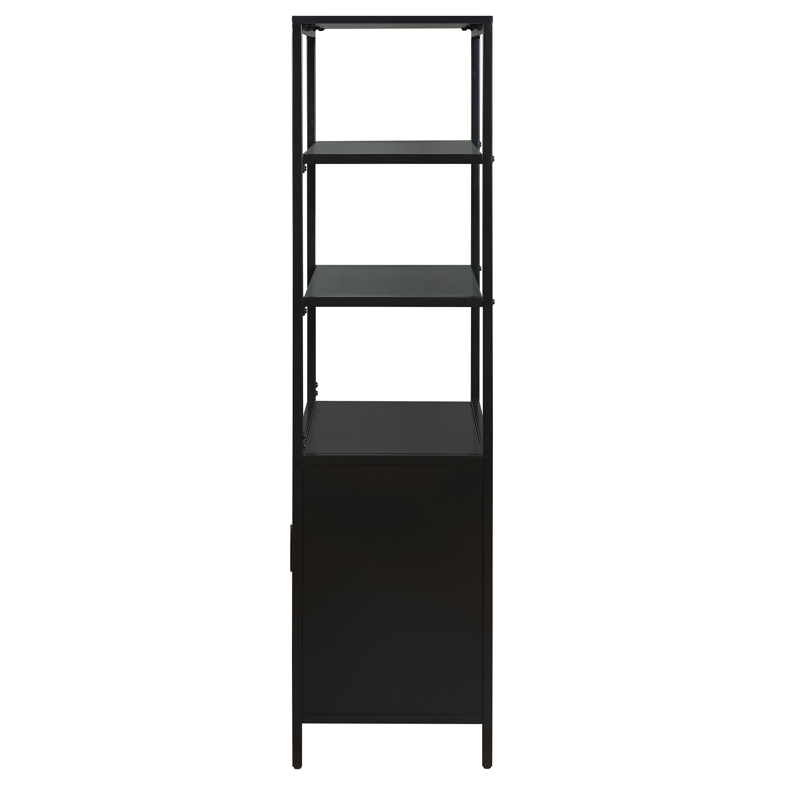 Amherst 3-shelf Radio Weave Cane Metal Accent Cabinet
