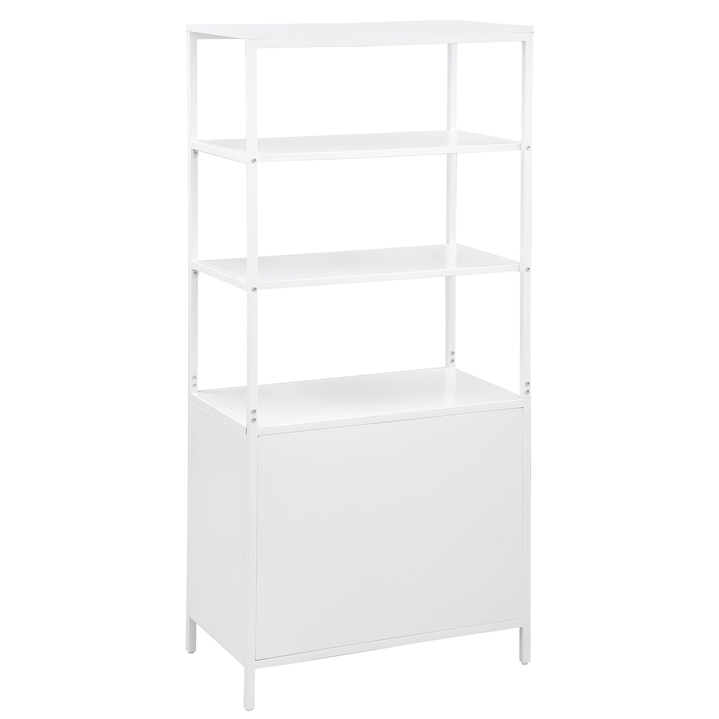 Amherst 3-shelf Radio Weave Cane Metal Accent Cabinet