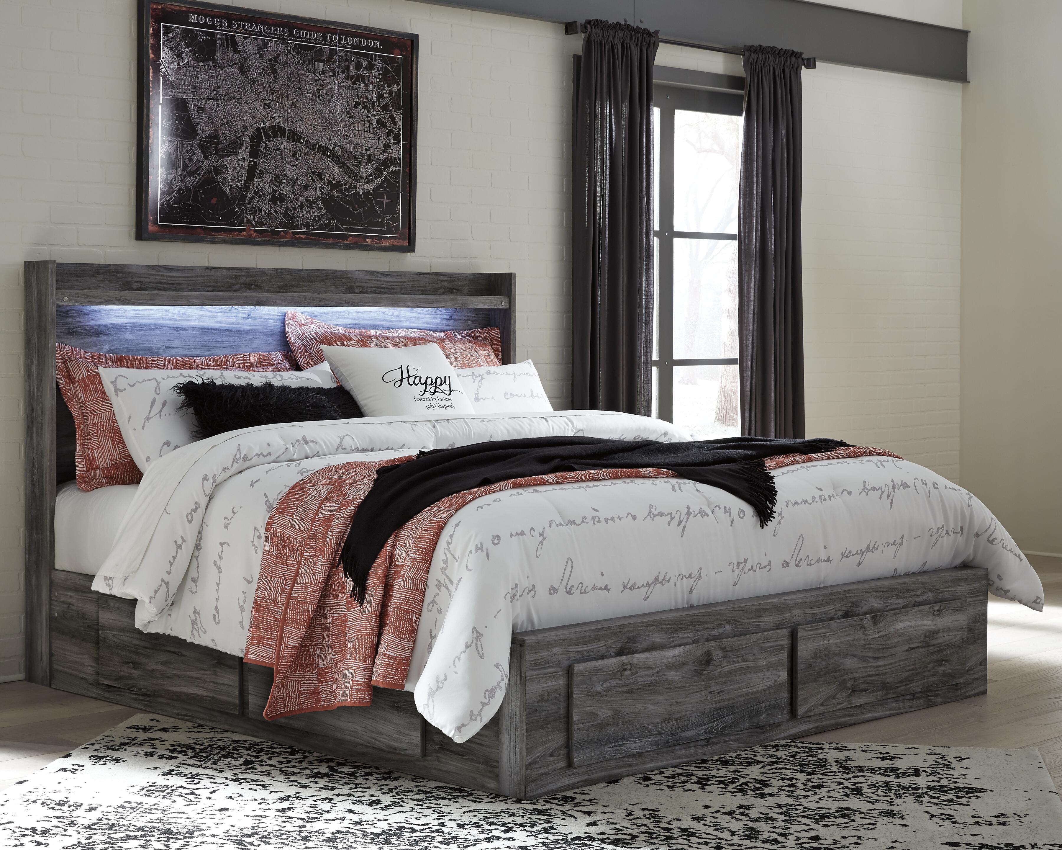 Baystorm Panel Bed with 6 Storage Drawers