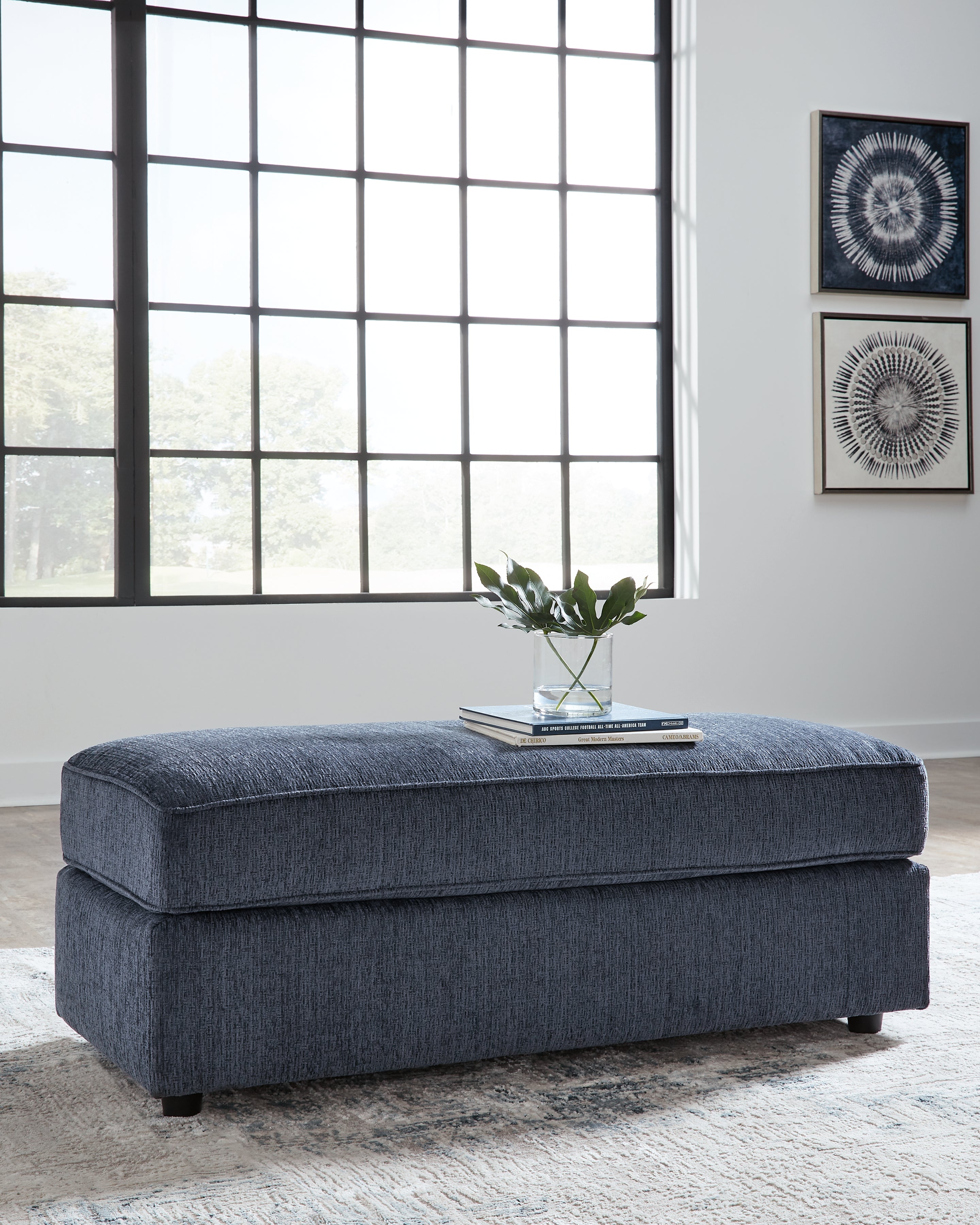 Azure Oversized Accent Ottoman