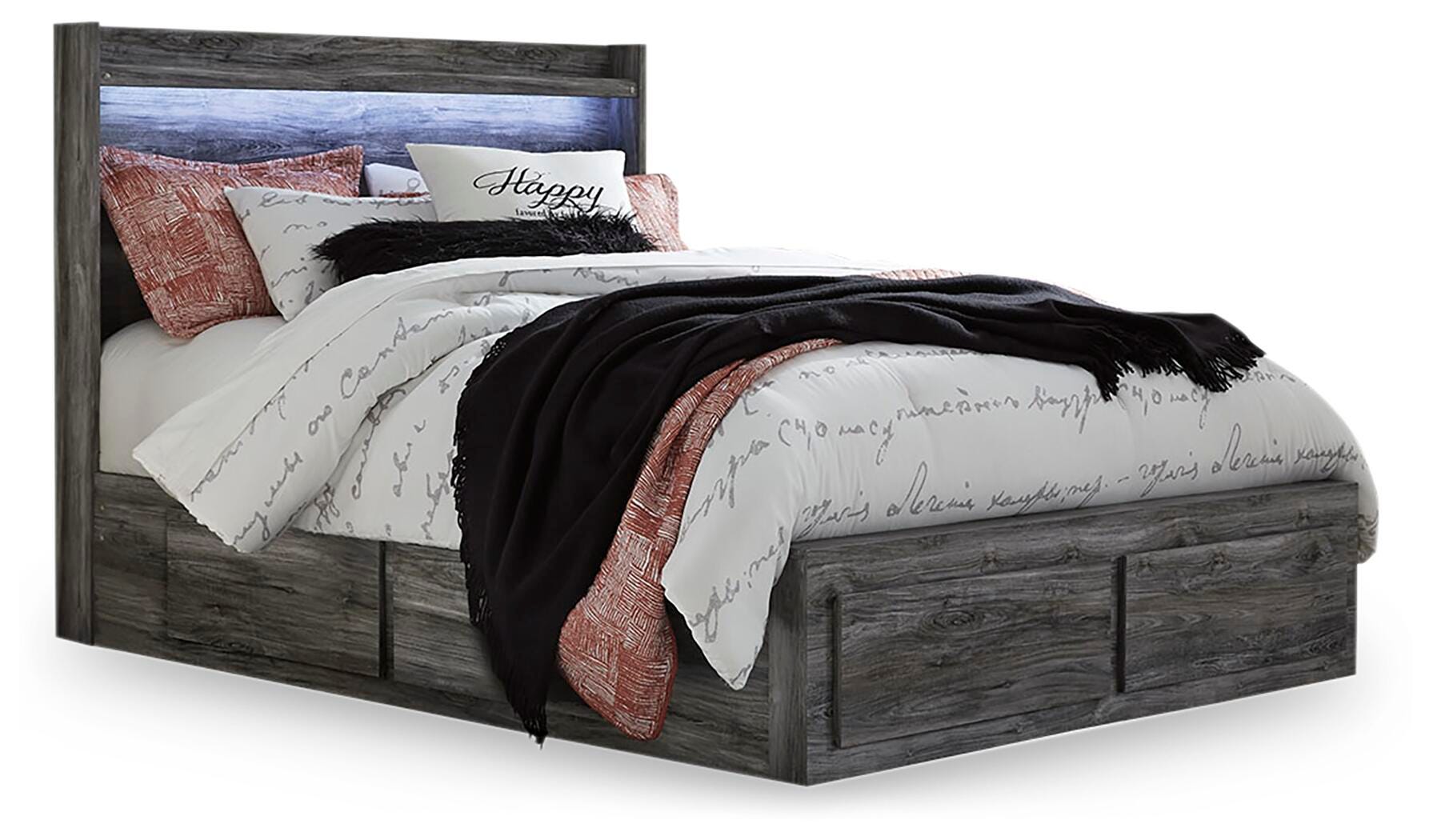 Baystorm Panel Bed with 4 Storage Drawers