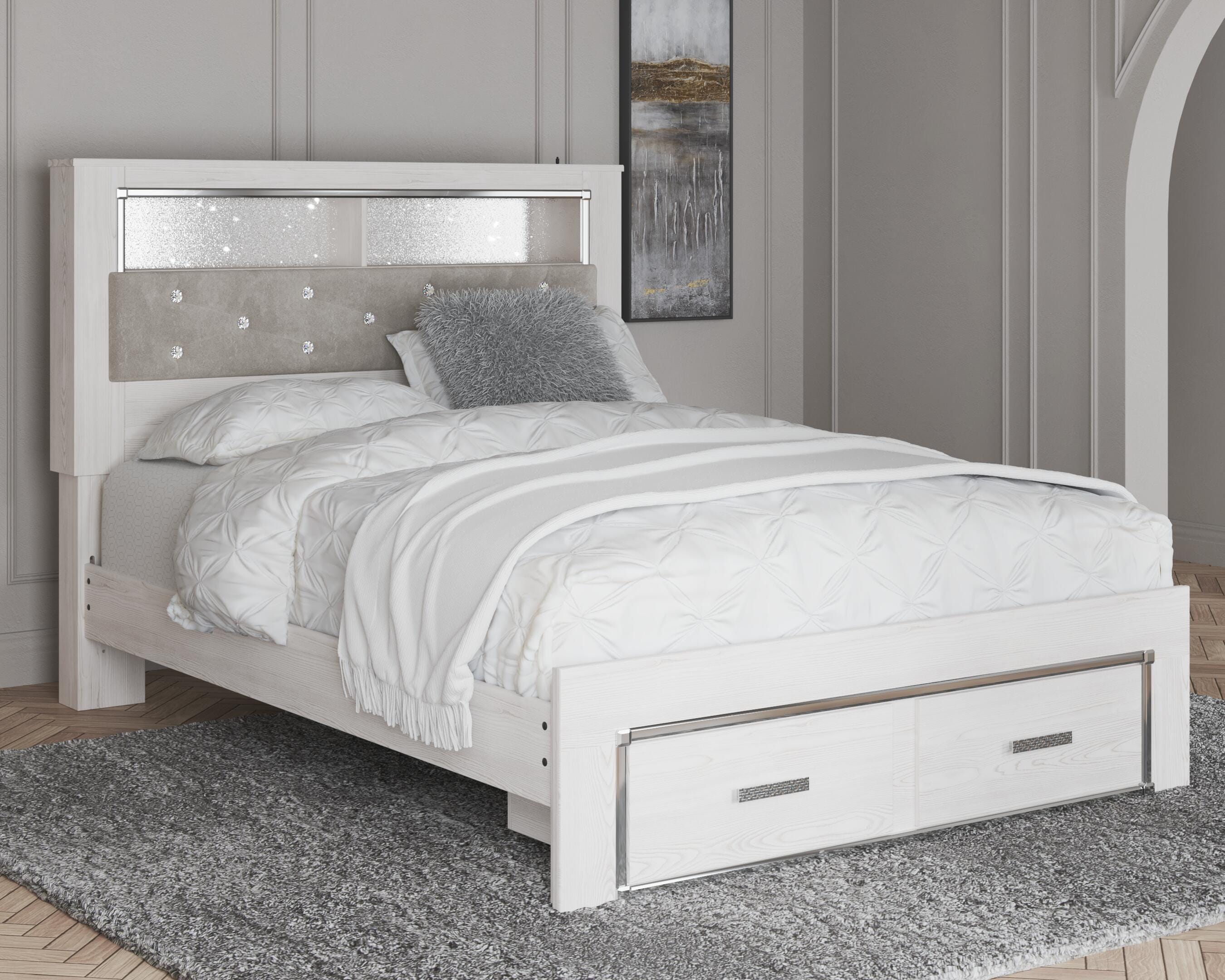 Altyra Upholstered Bookcase Bed with Storage