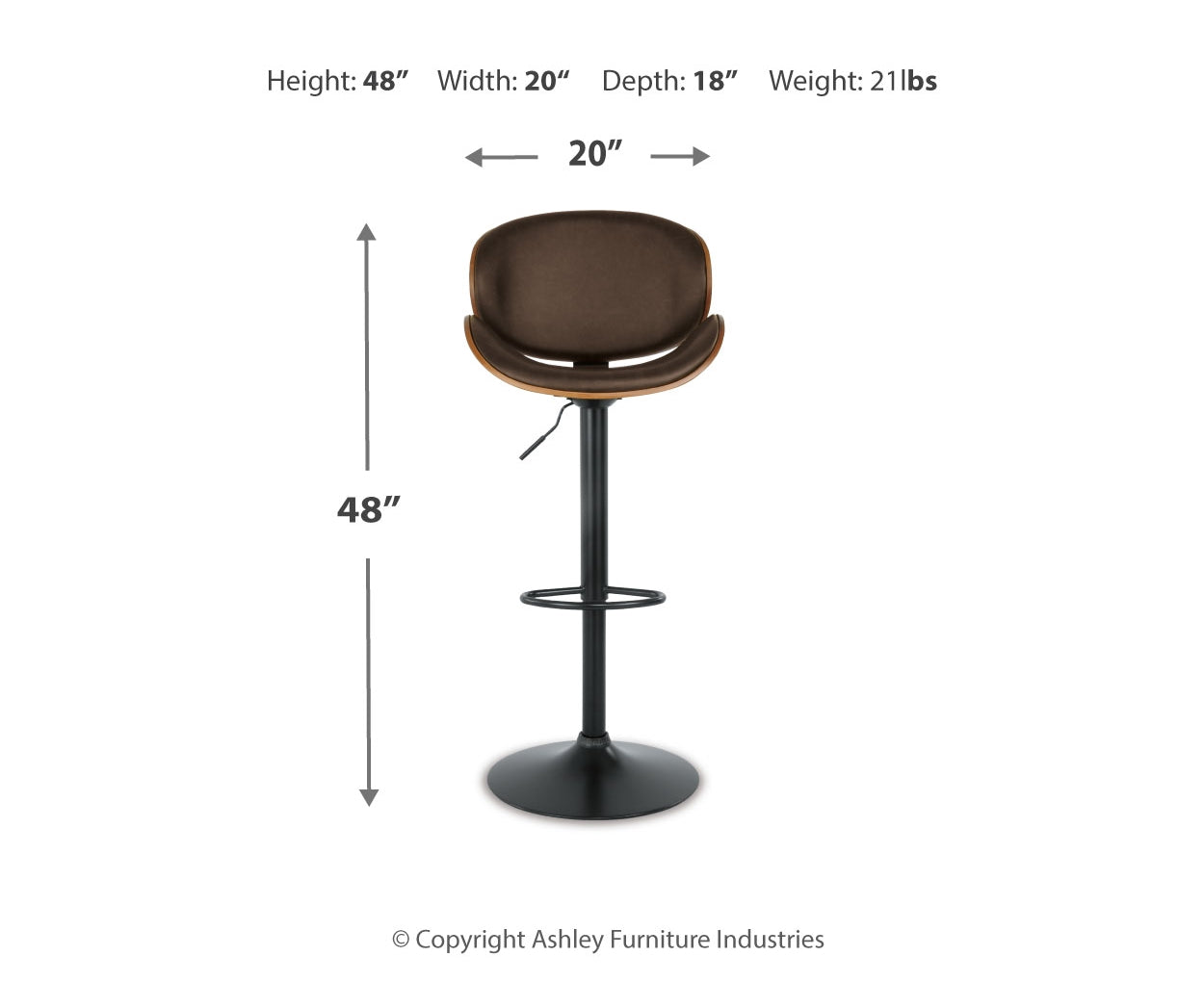 Bellatier Tall Upholstered Swivel Barstool
