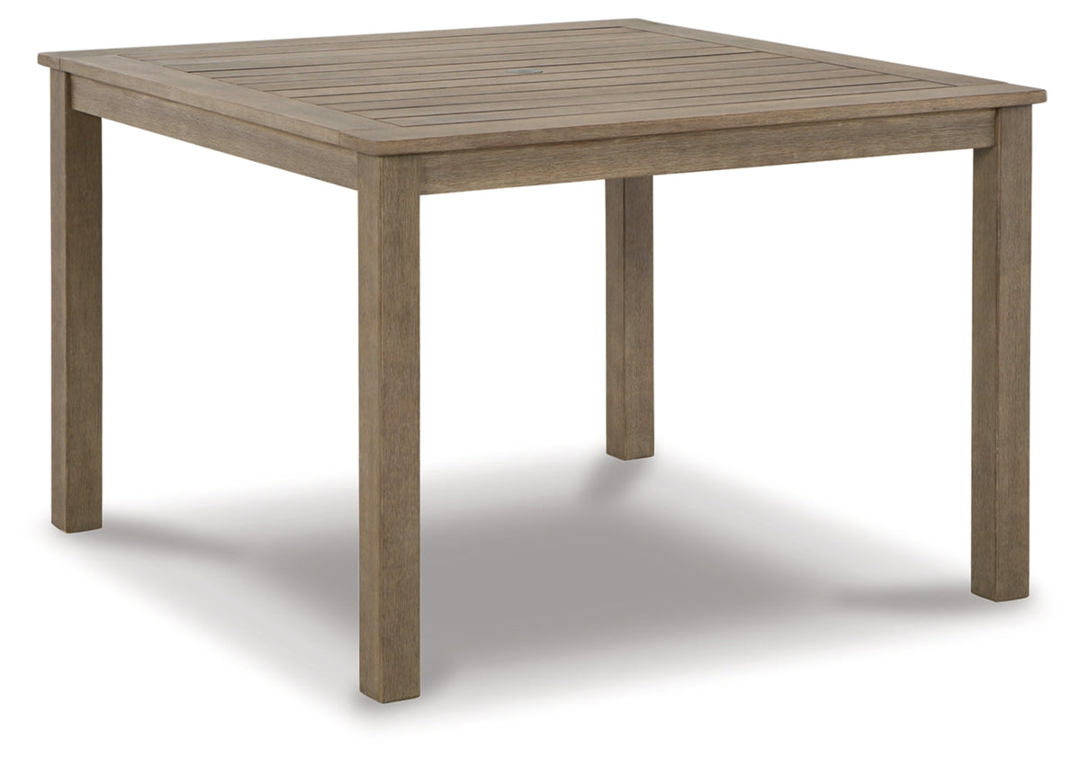 Aria Plains Square Dining Table with Umbrella Option