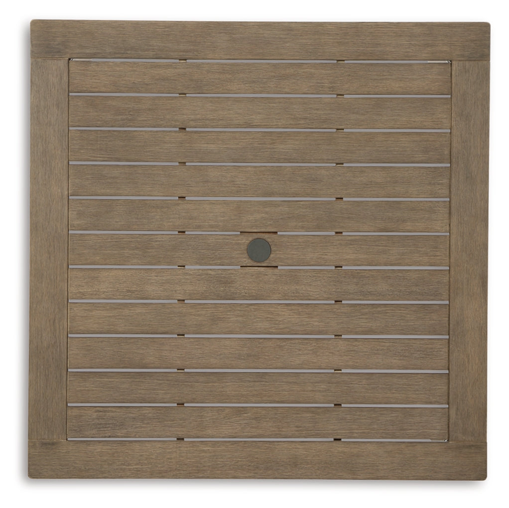 Aria Plains Square Dining Table with Umbrella Option