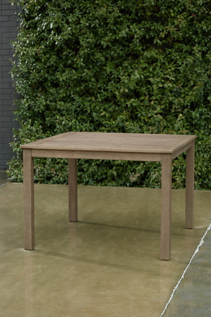 Aria Plains Square Dining Table with Umbrella Option