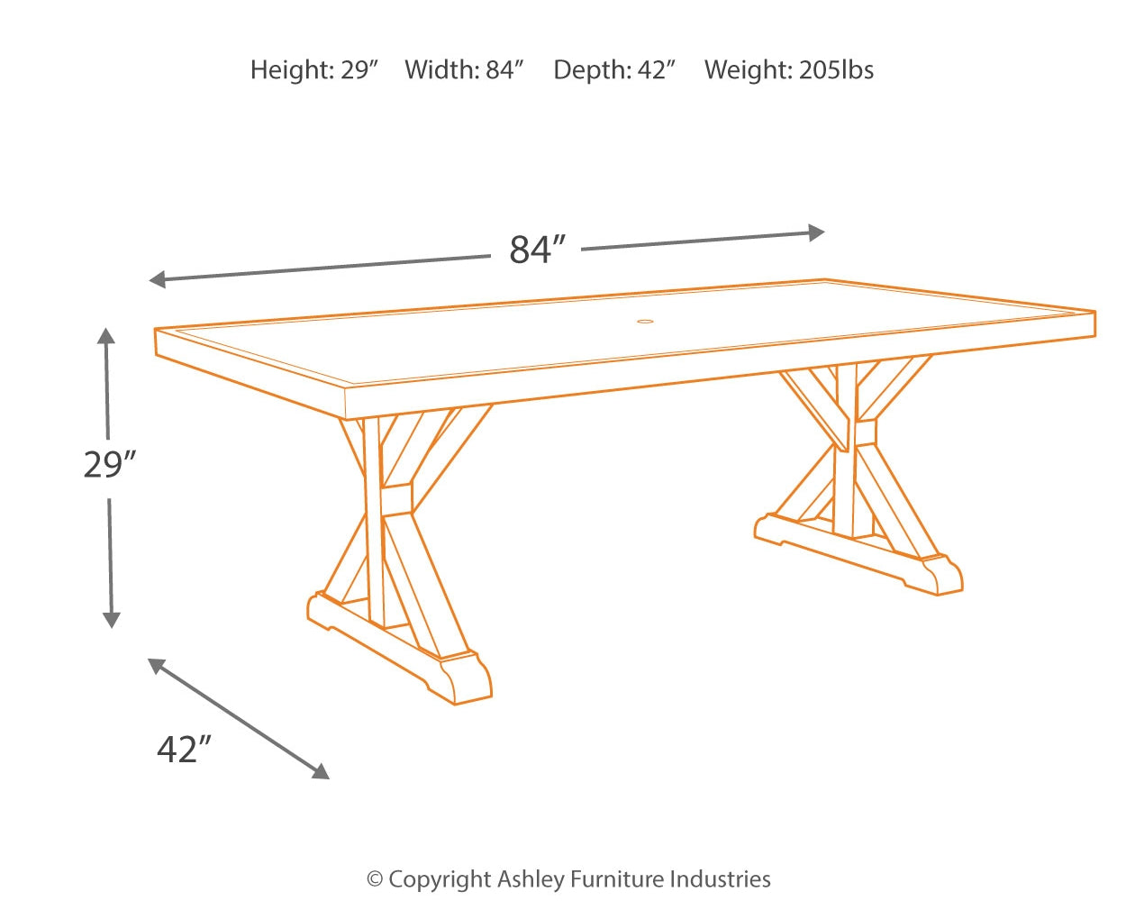 Beachcroft RECT Dining Table with Umbrella Option