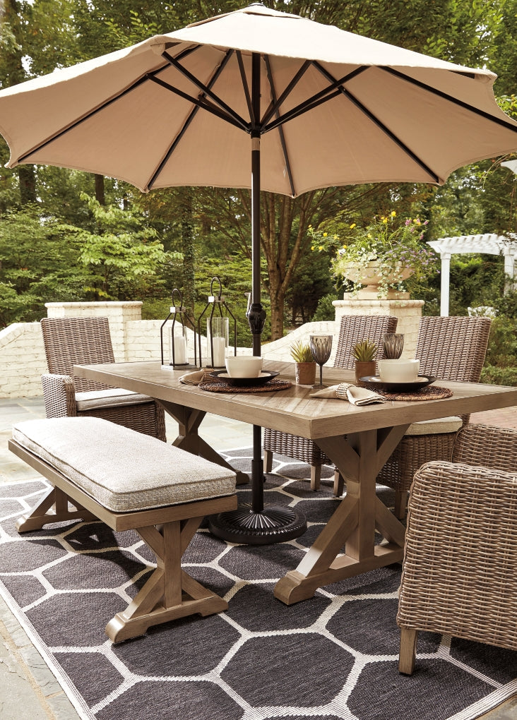Beachcroft RECT Dining Table with Umbrella Option