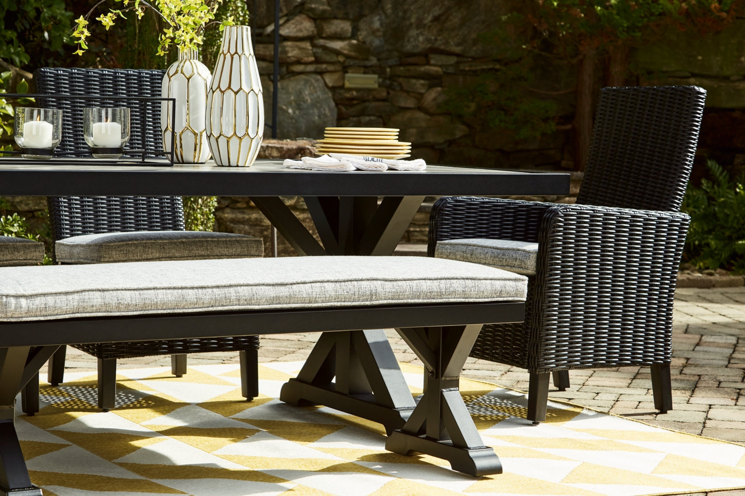 Beachcroft RECT Dining Table with Umbrella Option