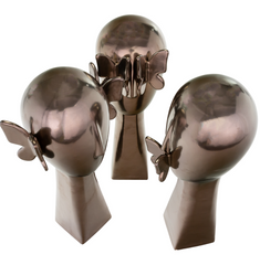 Bejop Bronze Ceramic Butterfly Head Statues