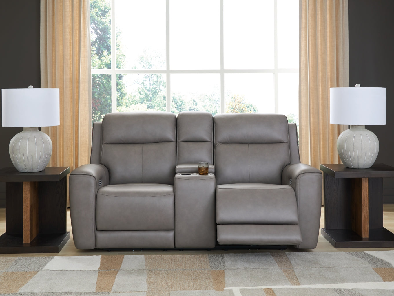 5Z-Relaxation Power Reclining Loveseat/Console/Adjustable Headrest