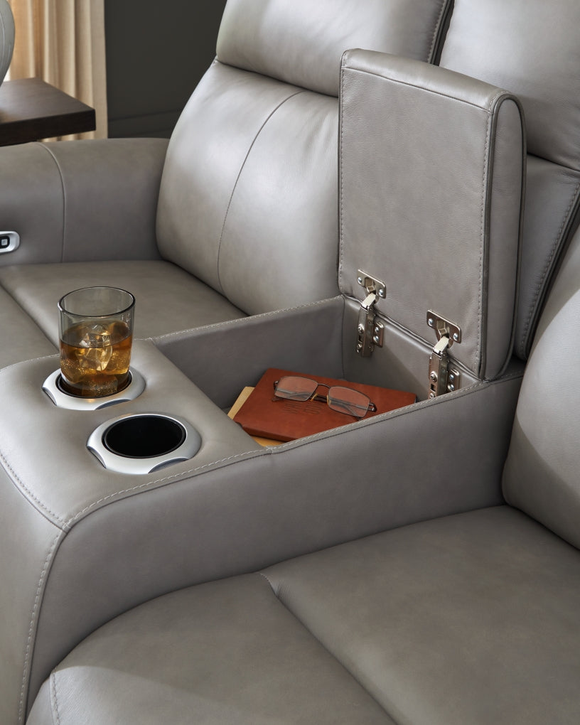 5Z-Relaxation Power Reclining Loveseat/Console/Adjustable Headrest