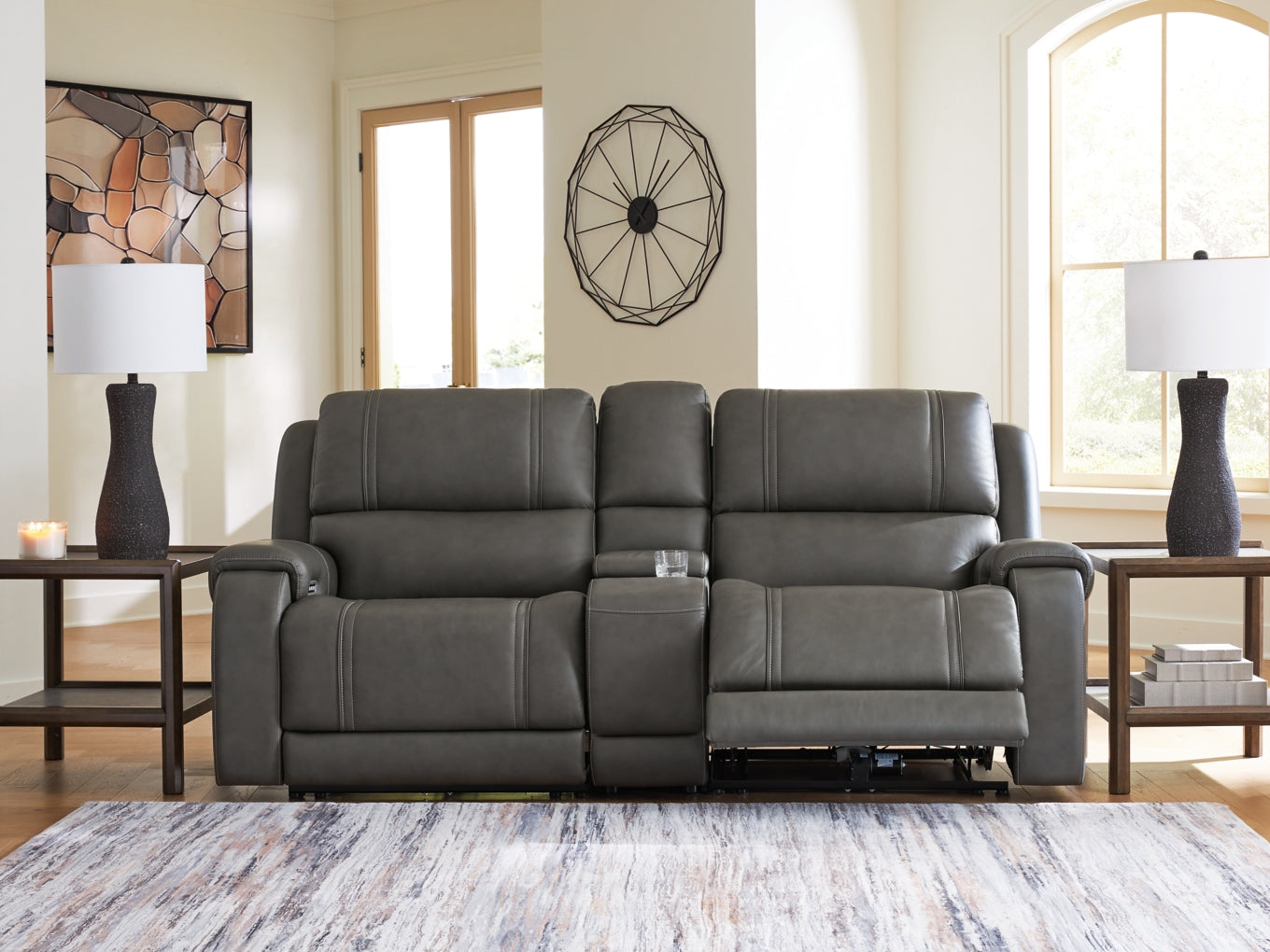 5Z-Harrenhurst 3-Piece Power Reclining Sectional Loveseat with Console