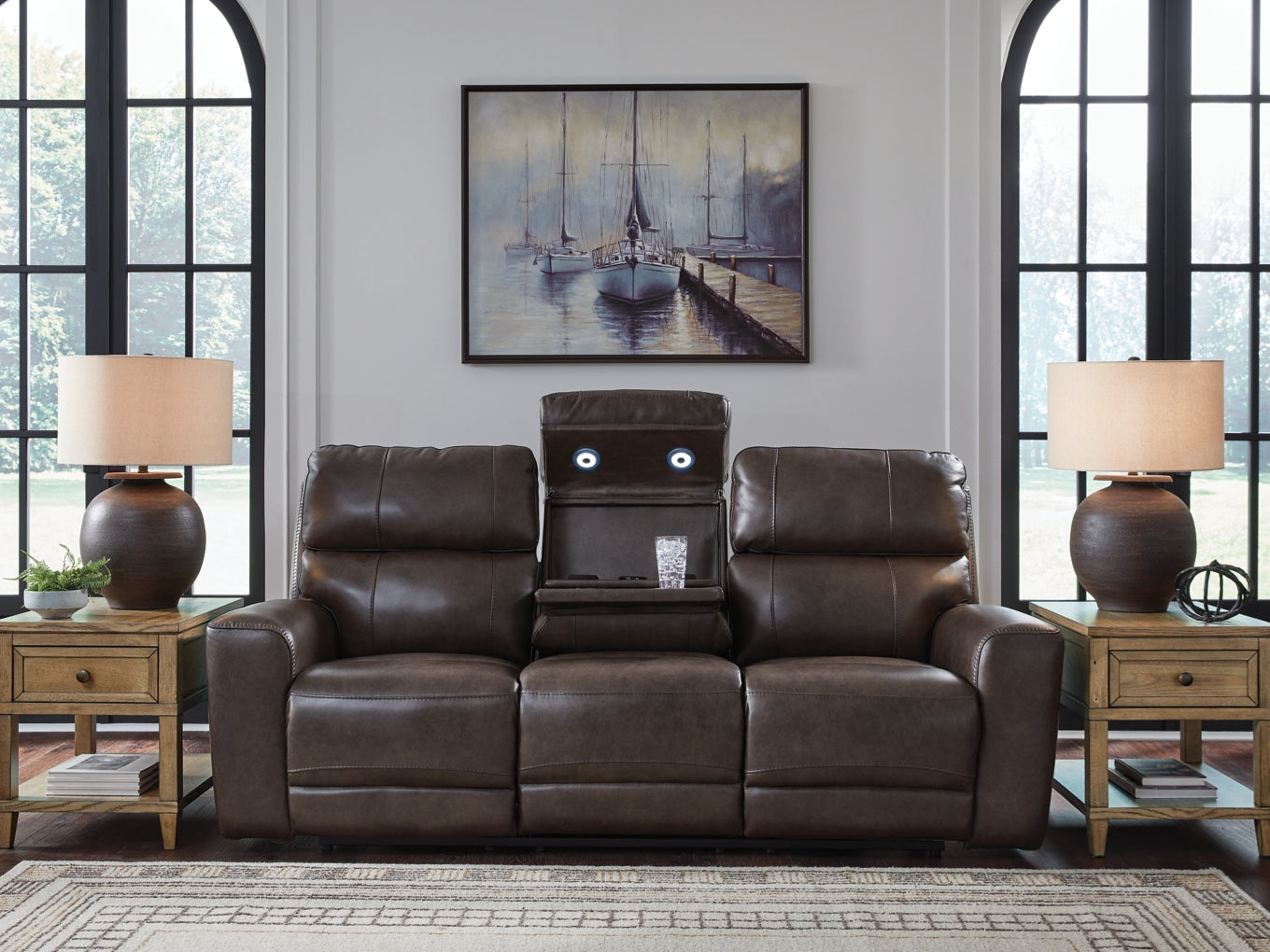 Beadel Power Reclining Sofa with Adjustable Headrest
