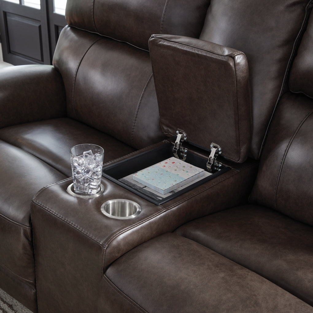 Beadel Power Reclining Loveseat/Console/Adjustable Headrest